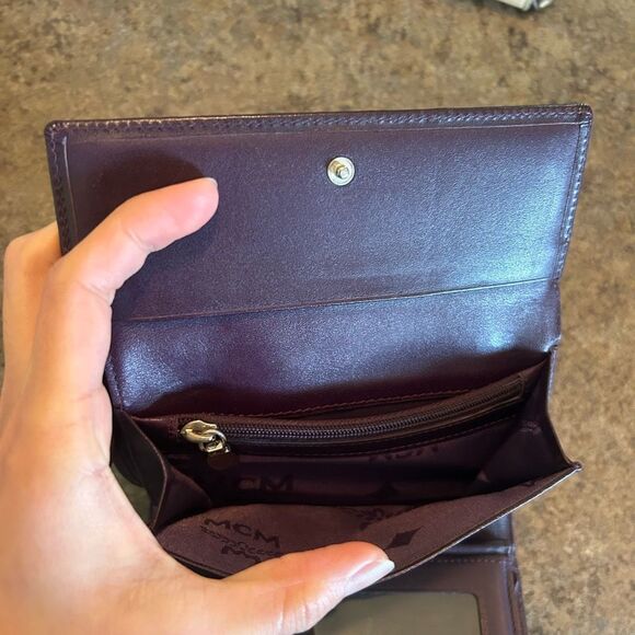 MCM Black Monogram Stripes Snap Short Wallet - Picture 9 of 14